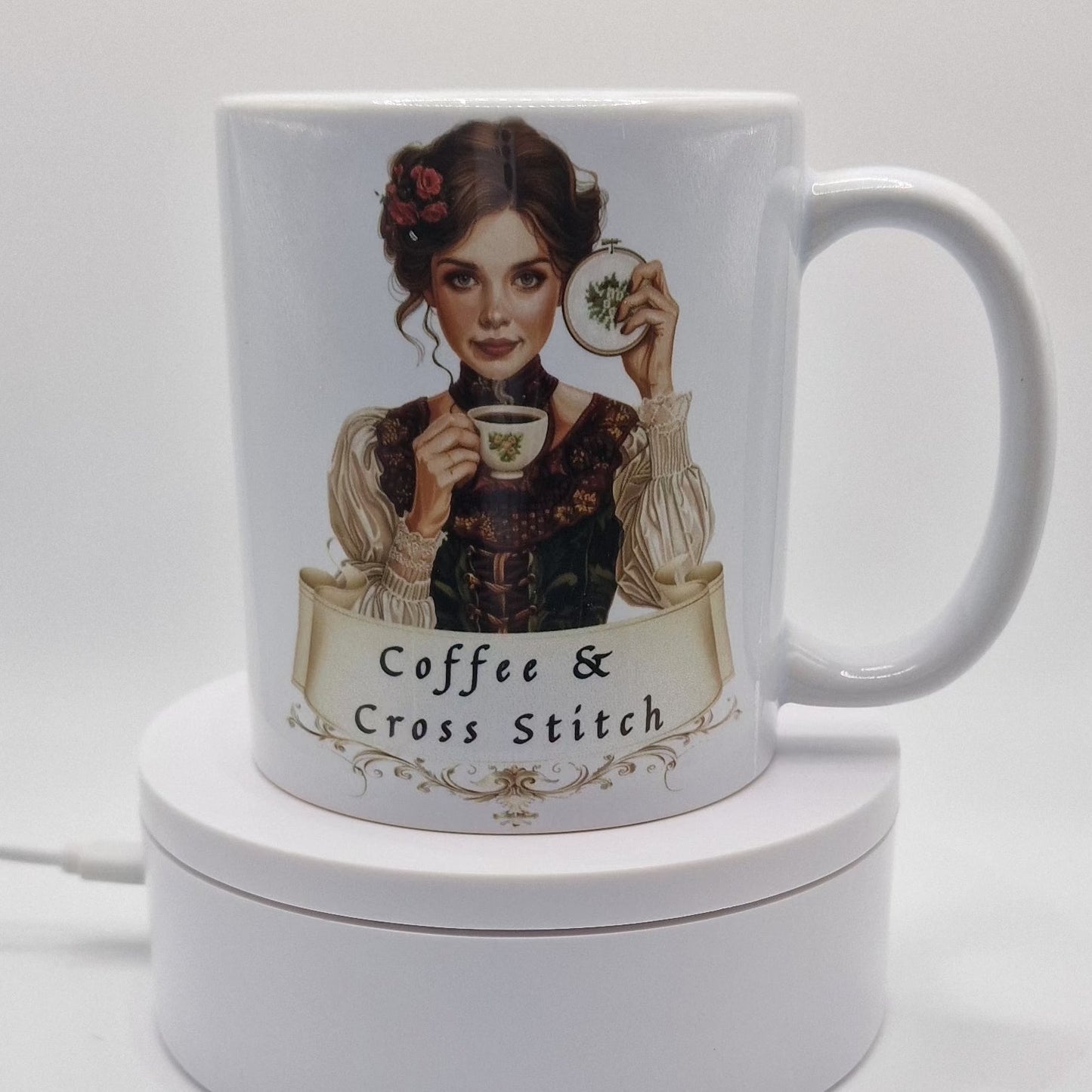 Mug | Coffee & Cross Stitch | Coffee & Cross Stitch Mug | Cross Stitch