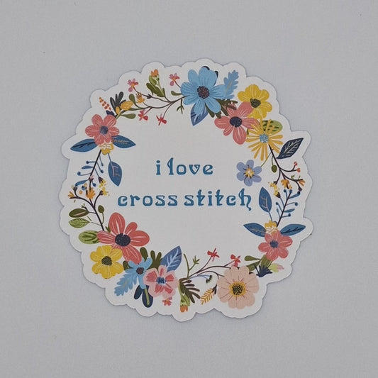 Sticker | I love cross stitch | I love cross stitch Sticker | Cross Stitch Sticker