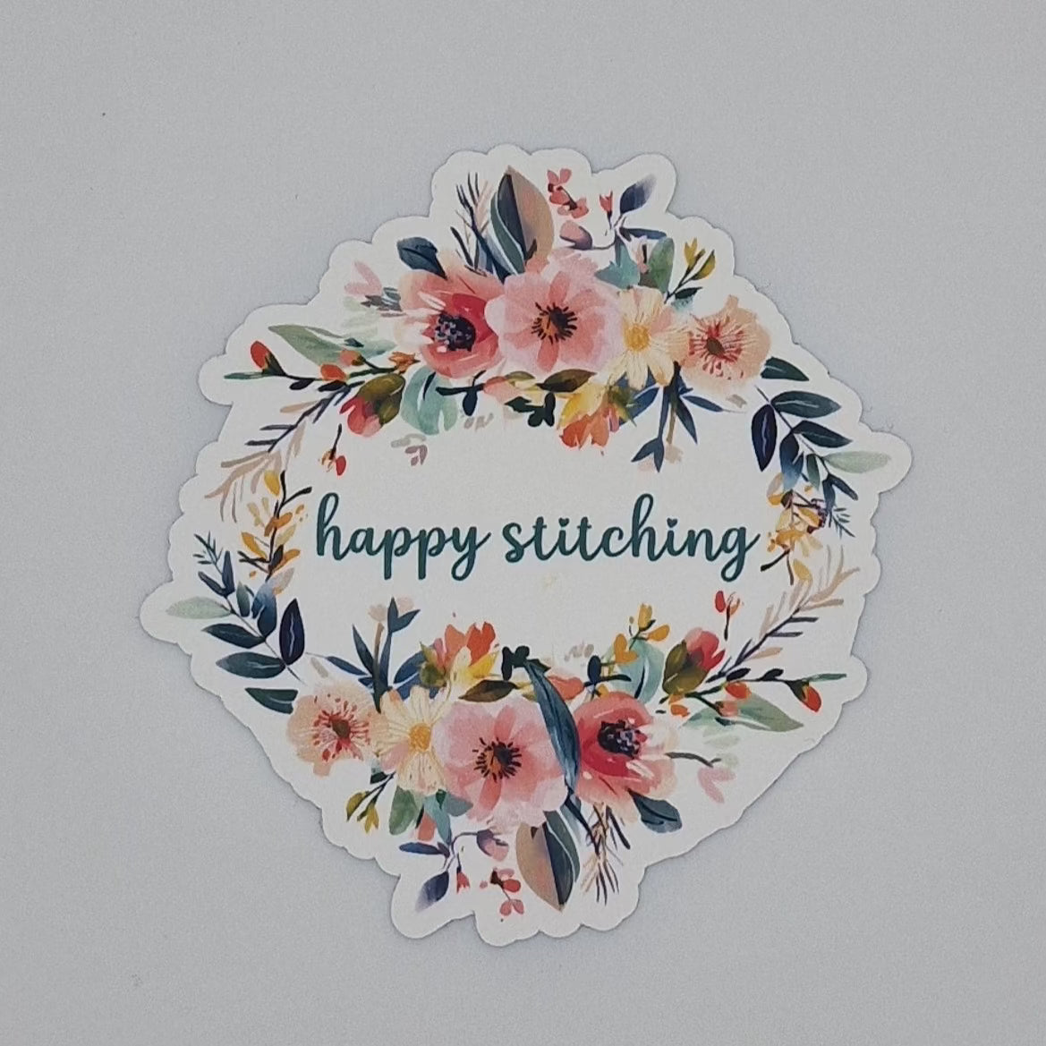 Sticker | Happy Stitching | Happy Stitching Sticker | Cross Stitch Sticker