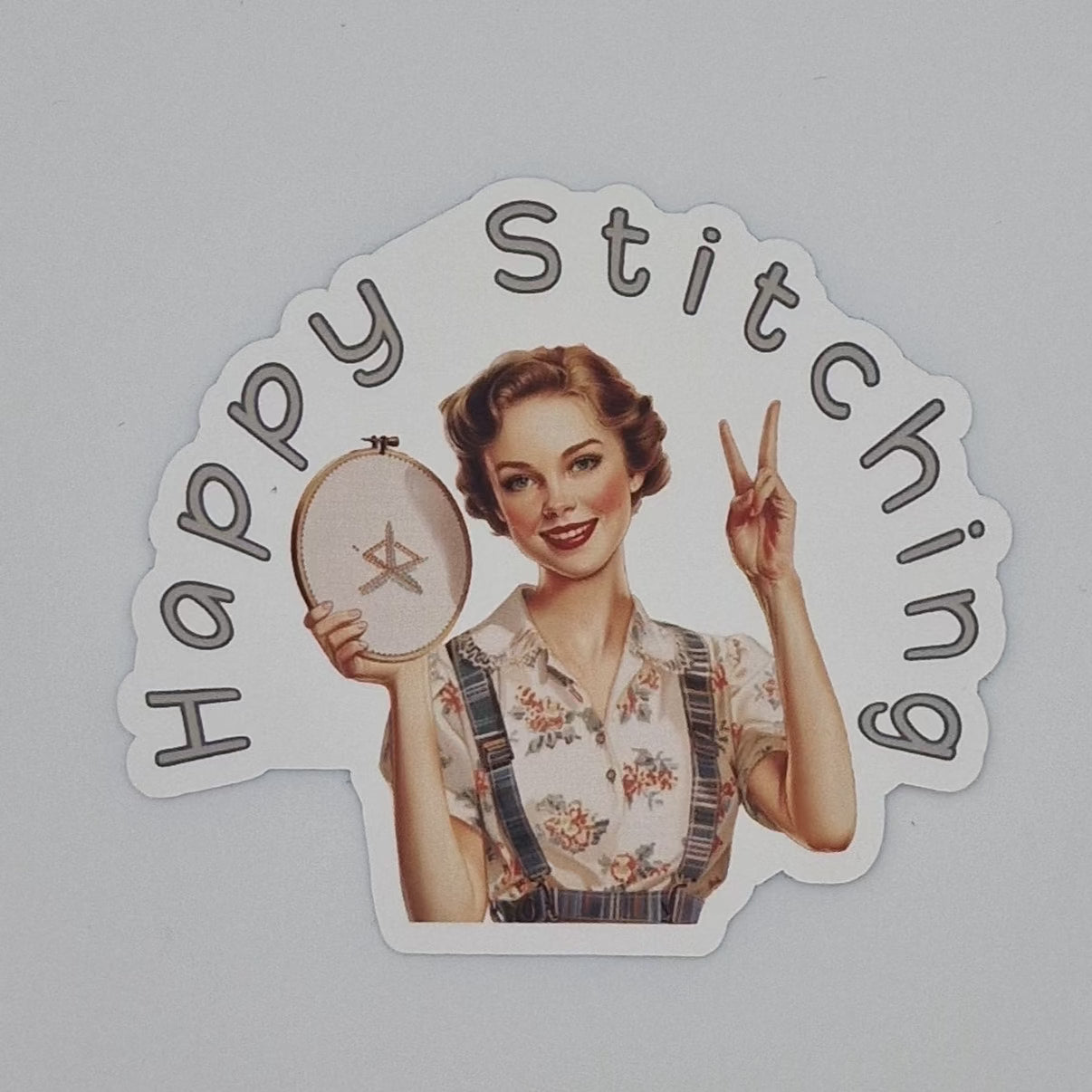 Sticker | Happy Stitching | Happy Stitching Sticker | Cross Stitch Sticker