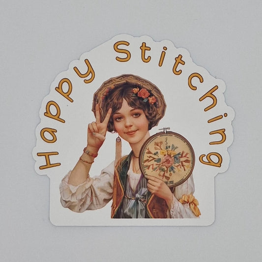 Sticker | Happy Stitching | Happy Stitching Sticker | Cross Stitch Sticker