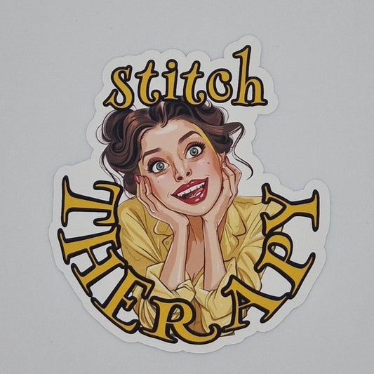 Sticker | Stitch Therapy | Stitch Therapy Sticker | Cross Stitch Sticker
