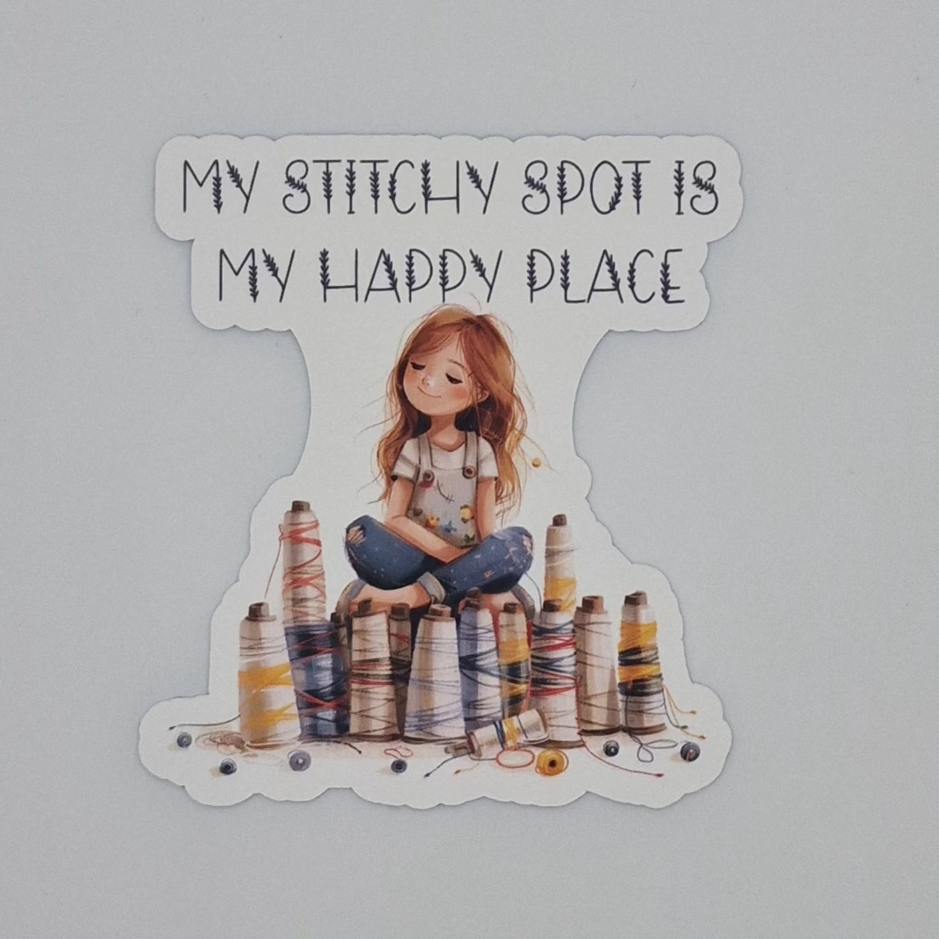 Sticker | My stitchy spot is my happy place | My stitchy spot is my happy place Sticker | Cross Stitch Sticker