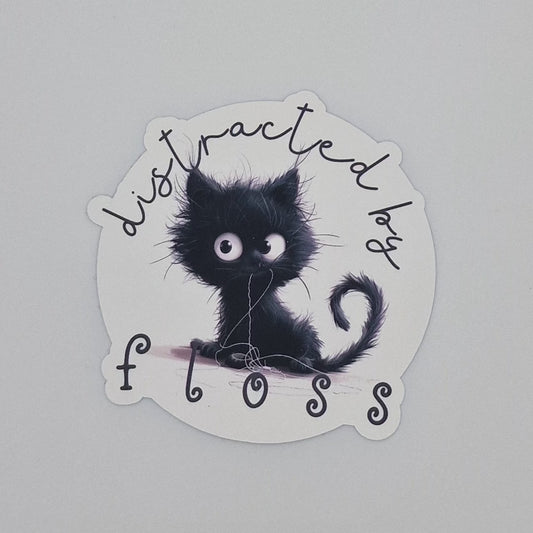 Sticker | Distracted by floss | Distracted by floss Sticker | Cross Stitch Sticker