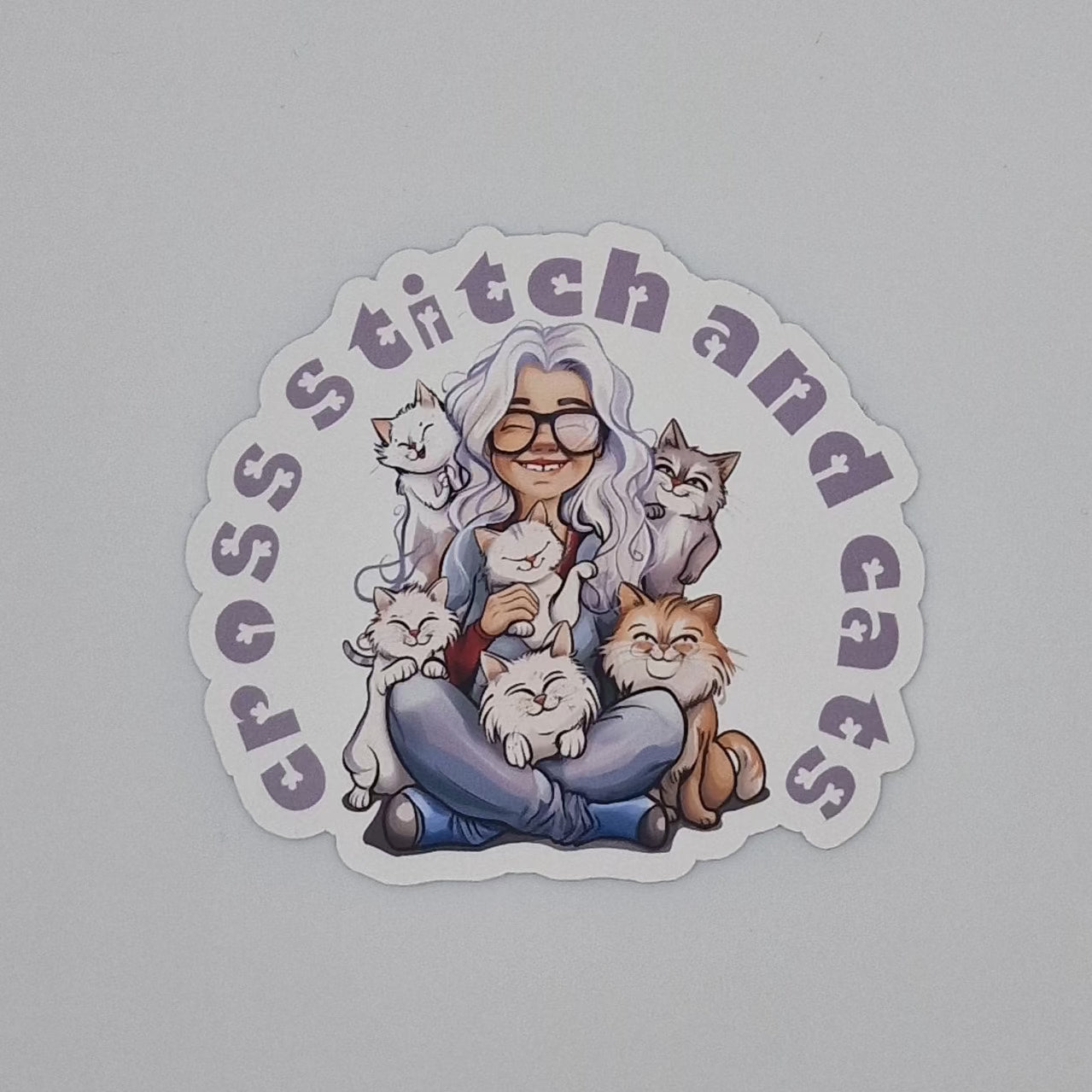 Sticker | Blood, sweat and cat hair in every FFO | Blood, sweat and cat hair in every FFO Sticker | Cross Stitch Sticker