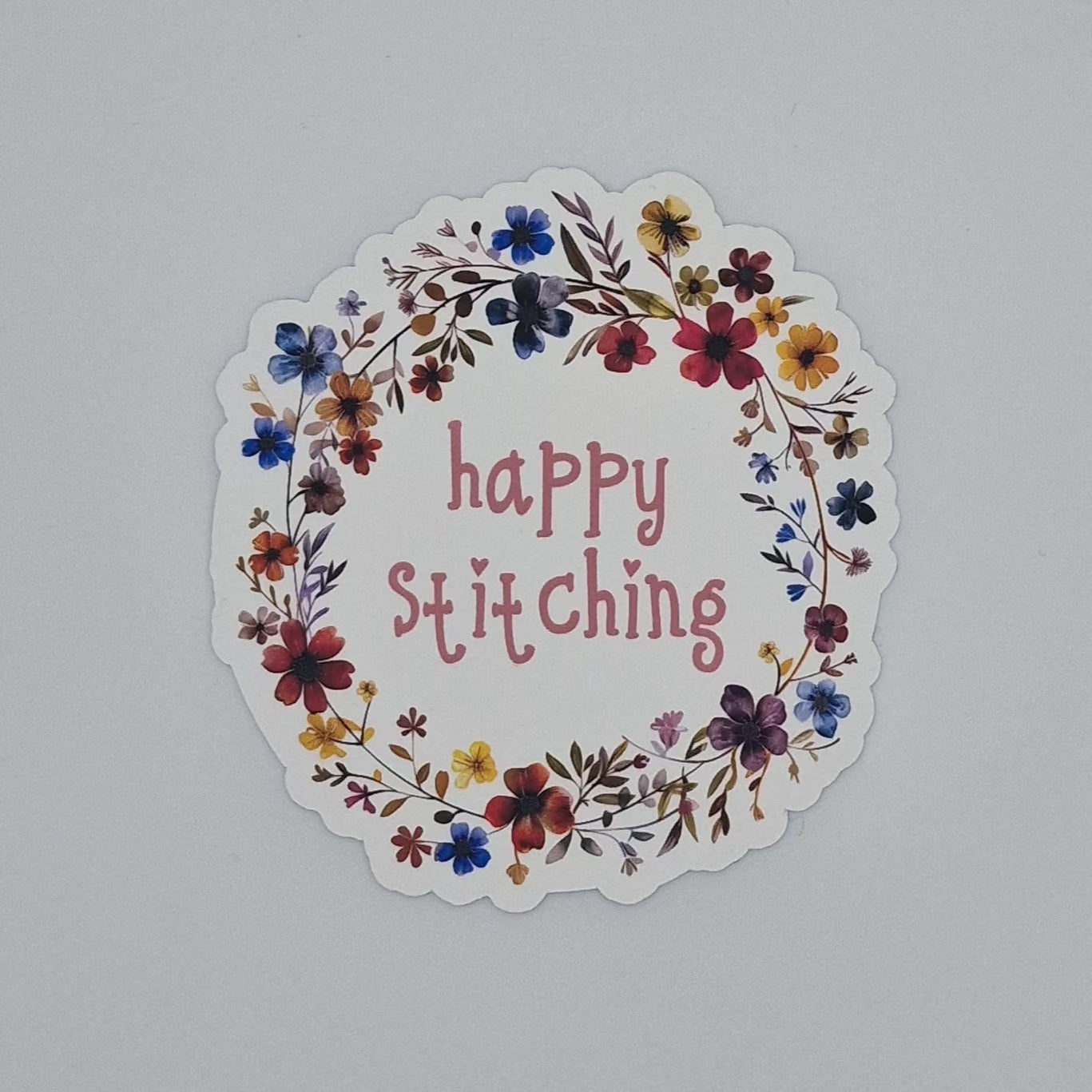 Sticker | Happy Stitching | Happy Stitching Sticker | Cross Stitch Sticker