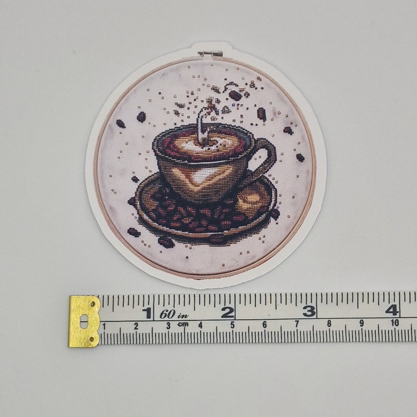 Sticker | Coffee and Cross Stitch |  Cross Stitch Sticker