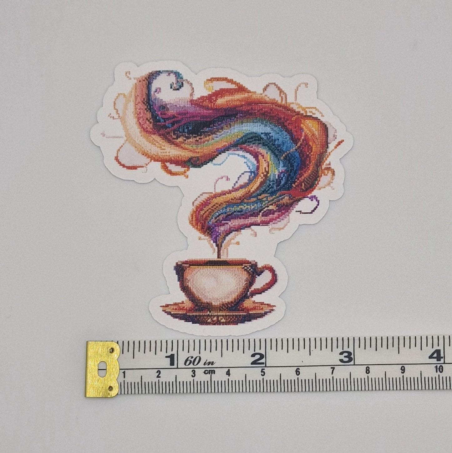 Sticker | Coffee and Cross Stitch |  Cross Stitch Sticker