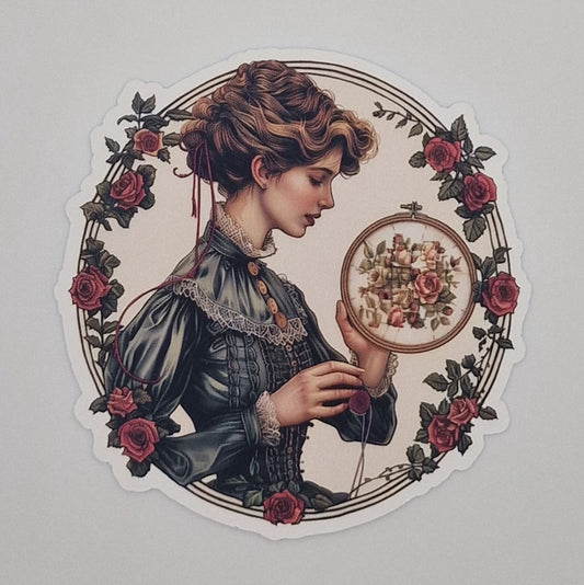 Sticker | Embroidery Hoop Image |  Cross Stitch Sticker