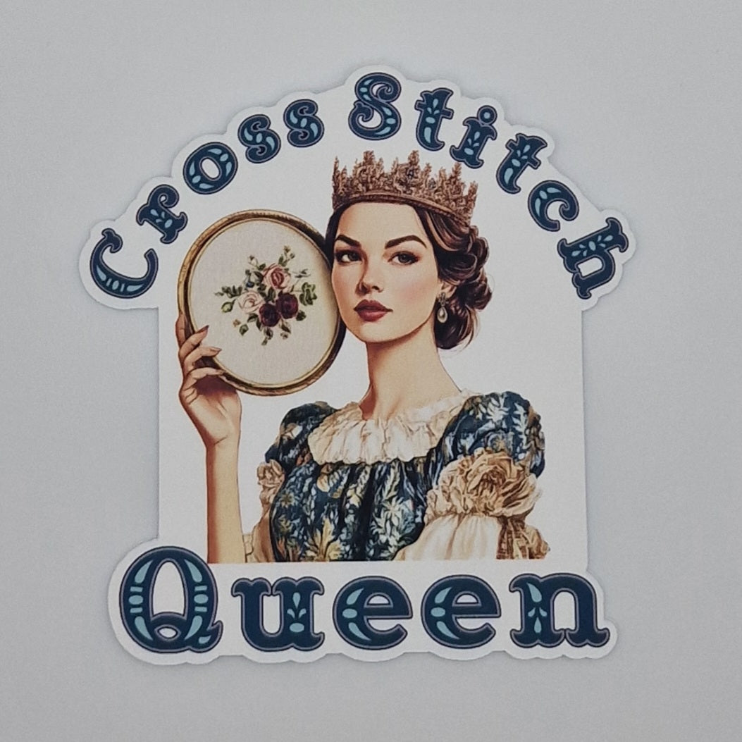 Sticker | Cross Stitch Queen |  Cross Stitch Sticker