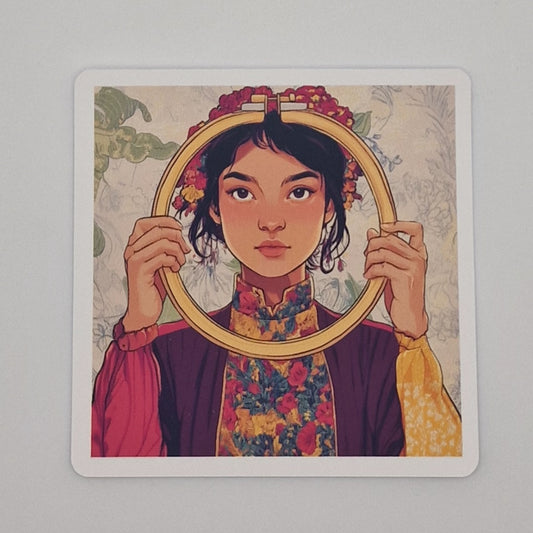 Sticker | Embroidery Hoop Image |  Cross Stitch Sticker