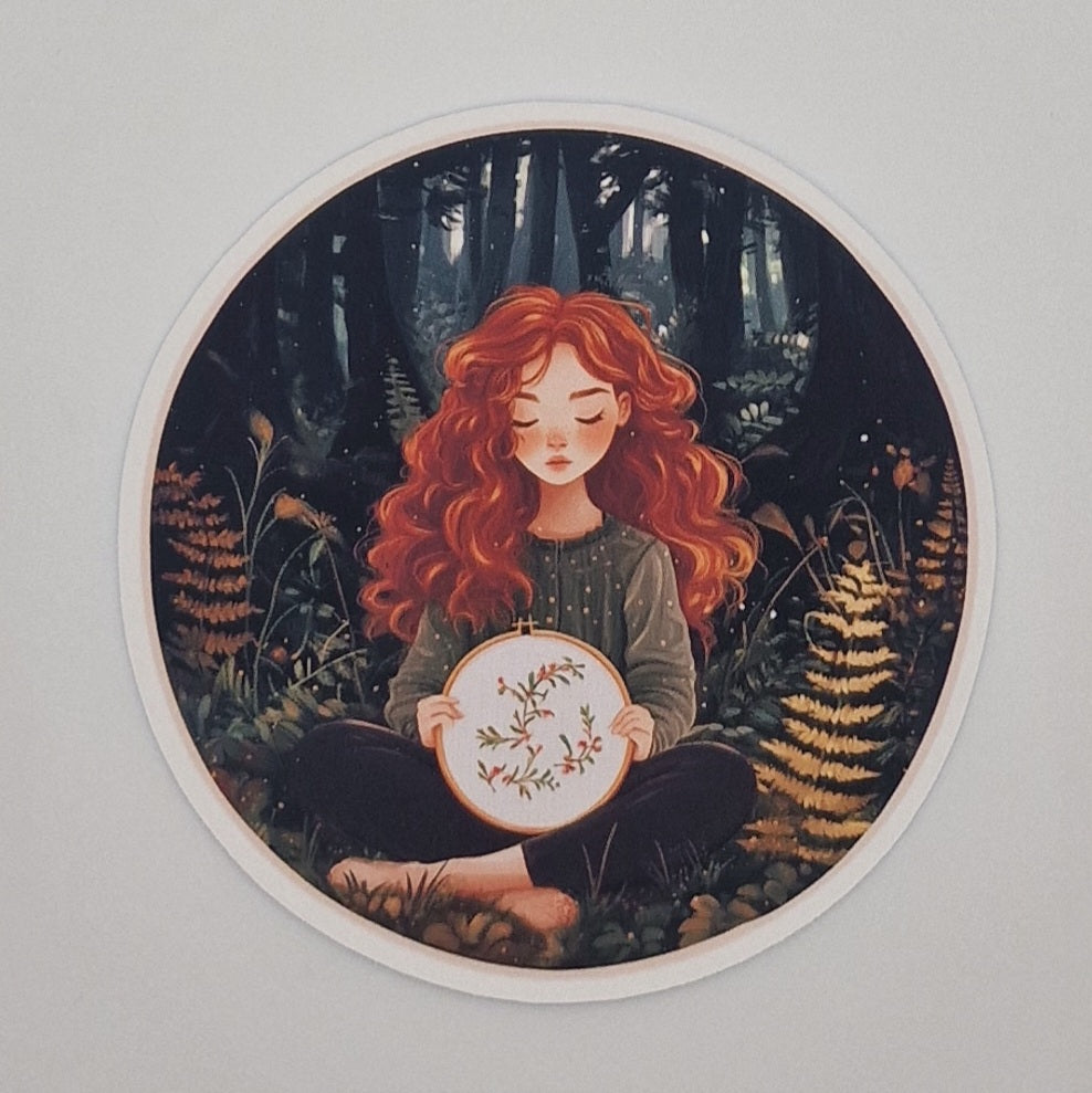 Sticker | Embroidery Hoop Image |  Cross Stitch Sticker