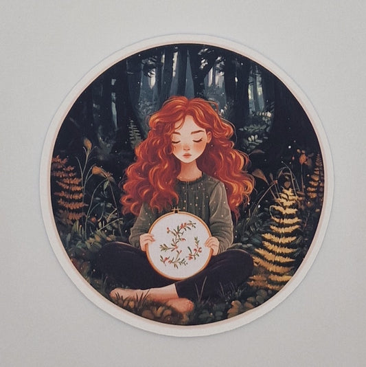 Sticker | Embroidery Hoop Image |  Cross Stitch Sticker