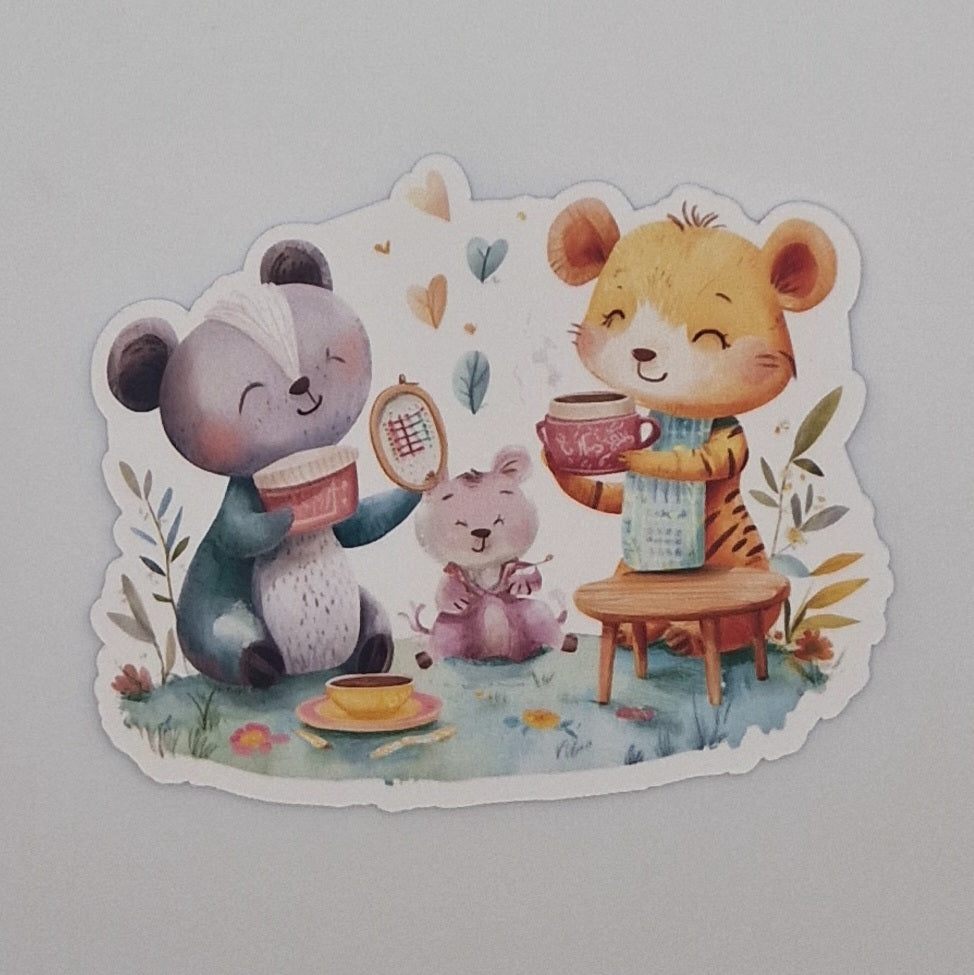 Sticker | Cute Cartoon Creatures |  Cross Stitch Sticker