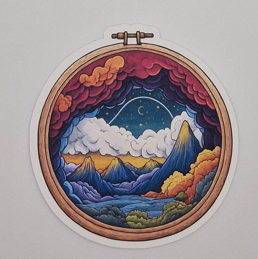 Sticker | Embroidery Hoop Image |  Cross Stitch Sticker