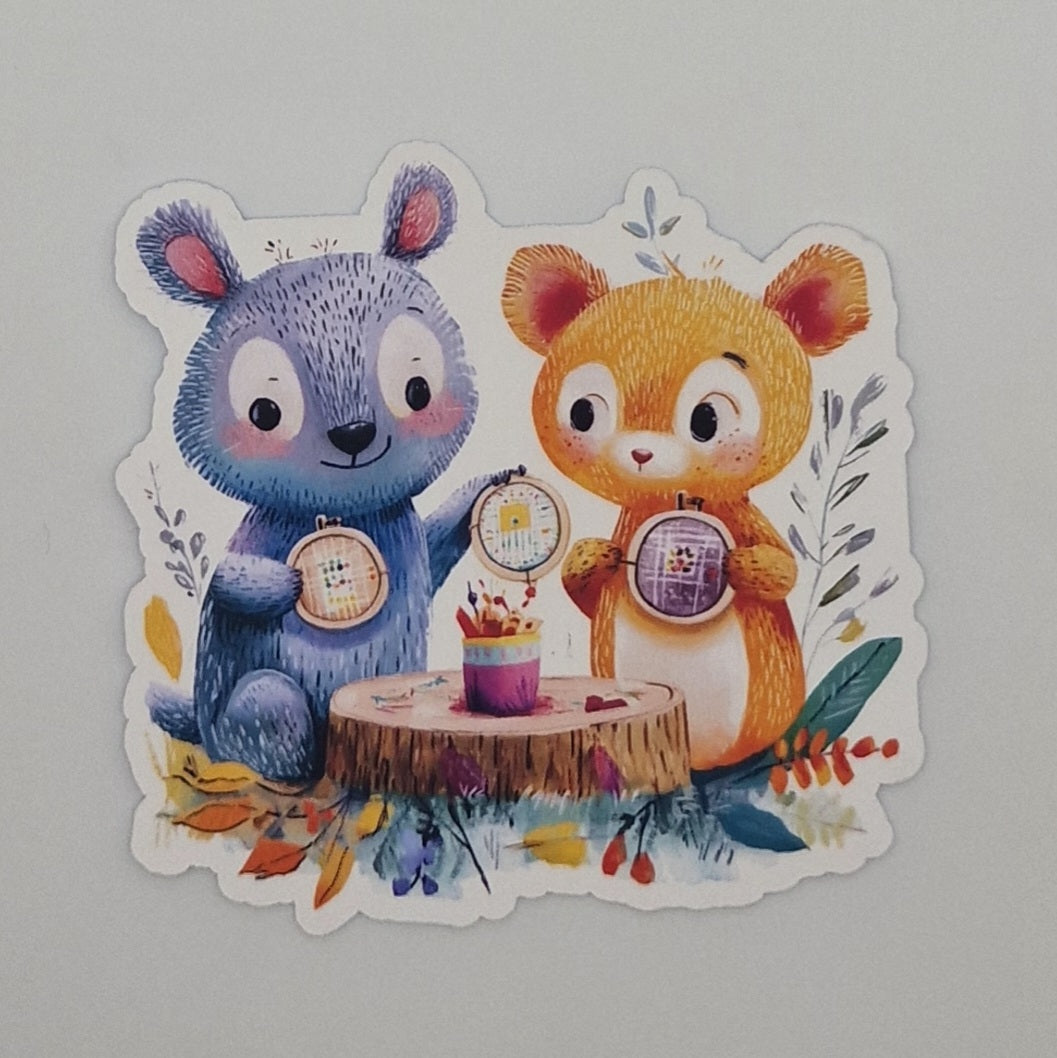 Sticker | Cute Cartoon Creatures |  Cross Stitch Sticker