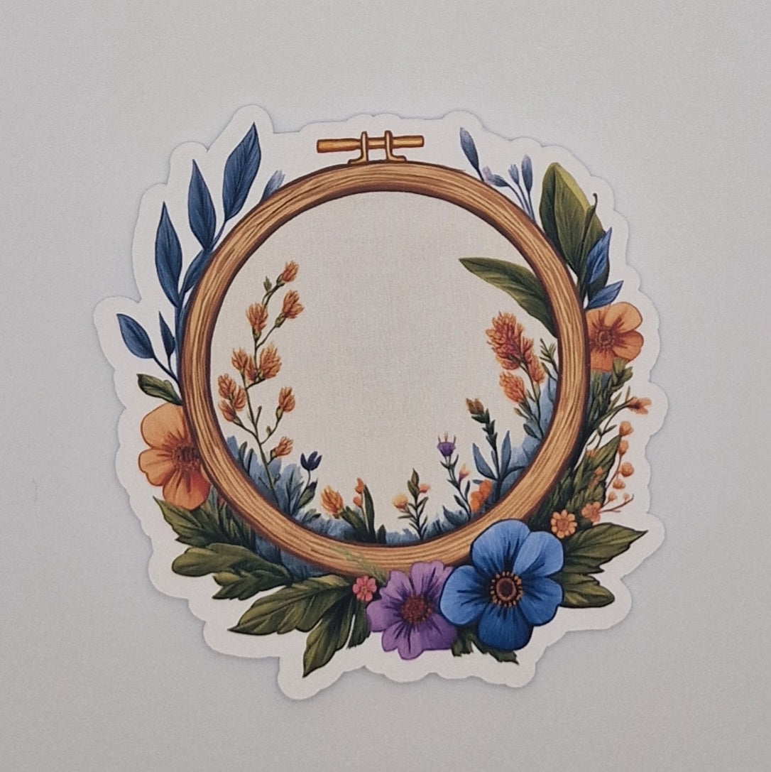 Sticker | Embroidery Hoop Image |  Cross Stitch Sticker