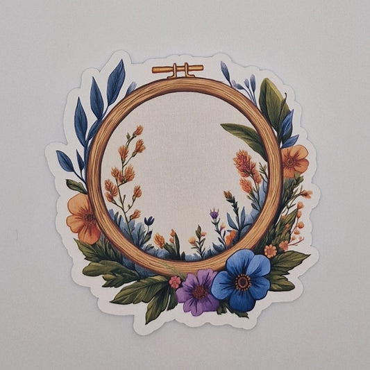 Sticker | Embroidery Hoop Image |  Cross Stitch Sticker