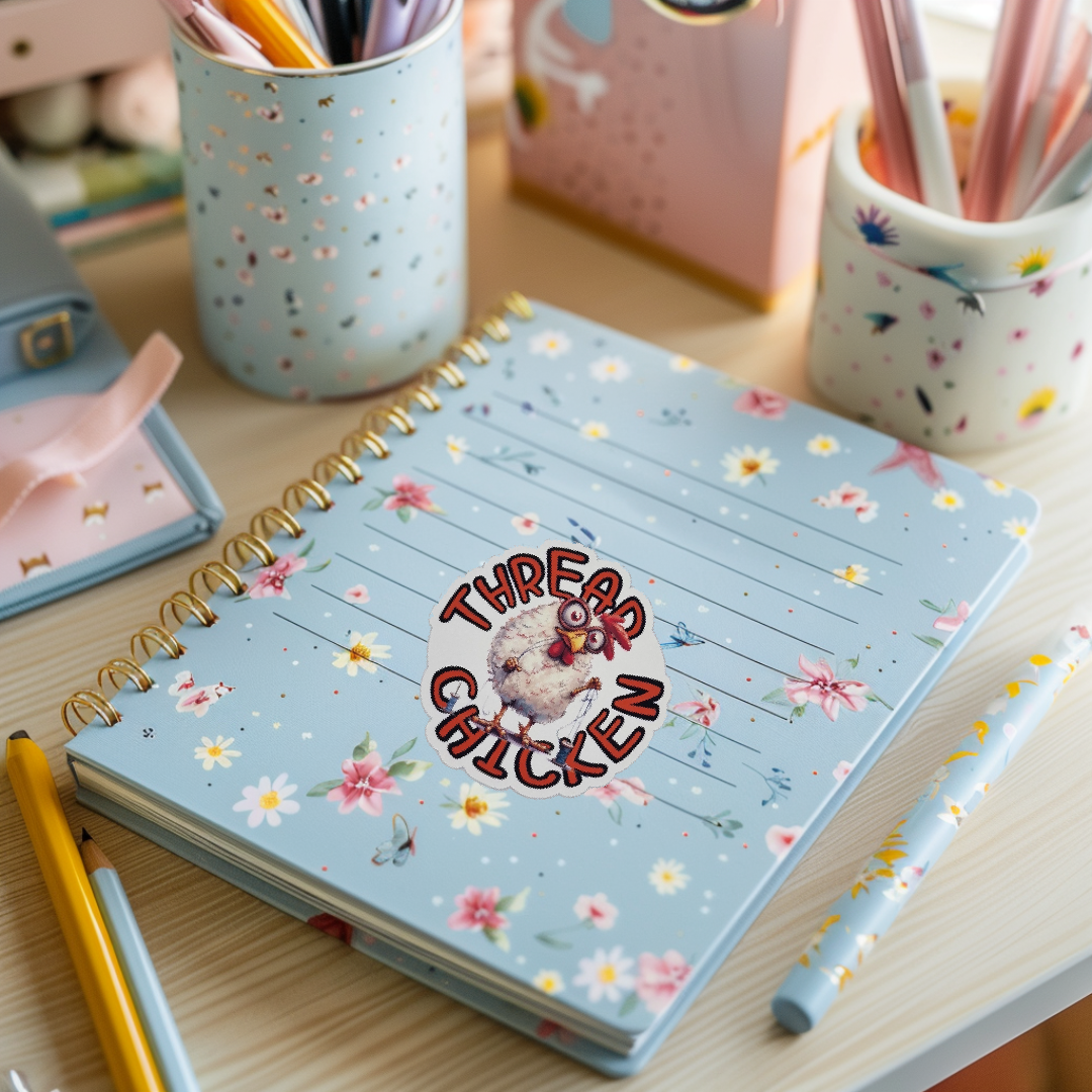 Sticker | Thread Chicken | Thread Chicken Sticker | Cross Stitch Sticker